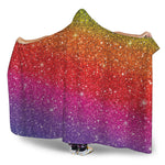 Rainbow Glitter Artwork Print (NOT Real Glitter) Hooded Blanket