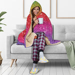 Rainbow Glitter Artwork Print (NOT Real Glitter) Hooded Blanket