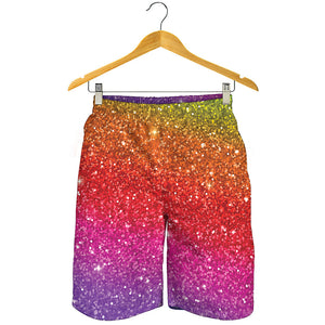 Rainbow Glitter Artwork Print (NOT Real Glitter) Men's Shorts