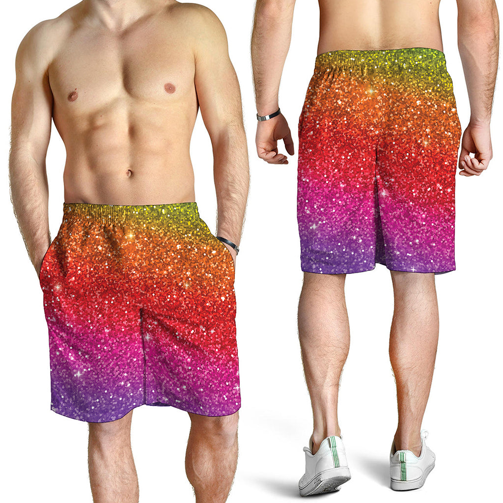 Rainbow Glitter Artwork Print (NOT Real Glitter) Men's Shorts