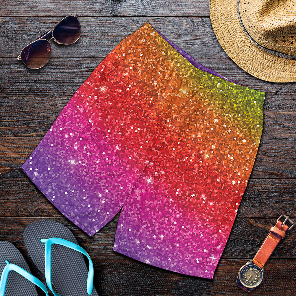 Rainbow Glitter Artwork Print (NOT Real Glitter) Men's Shorts