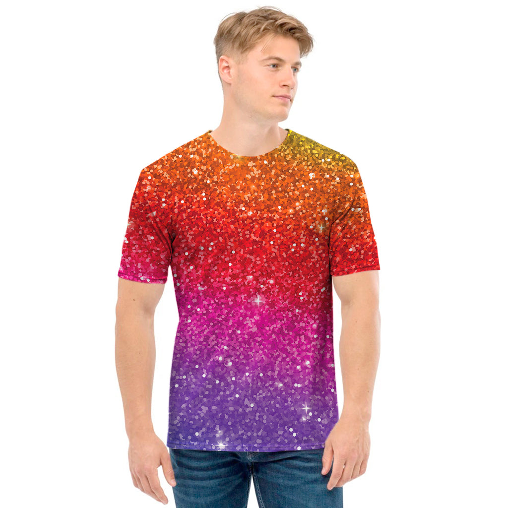 Rainbow Glitter Artwork Print (NOT Real Glitter) Men's T-Shirt