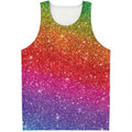 Rainbow (NOT Real) Glitter Artwork Print Men's Tank Top