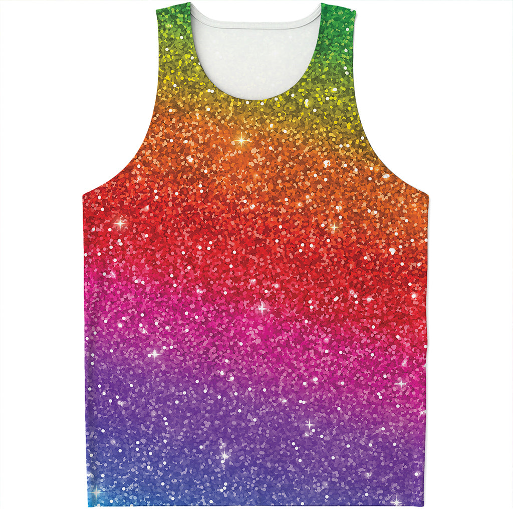 Rainbow Glitter Artwork Print (NOT Real Glitter) Men's Tank Top