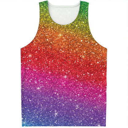 Rainbow Glitter Artwork Print (NOT Real Glitter) Men's Tank Top