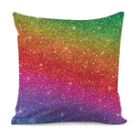 Rainbow Glitter Artwork Print (NOT Real Glitter) Pillow Cover