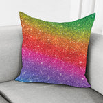 Rainbow Glitter Artwork Print (NOT Real Glitter) Pillow Cover