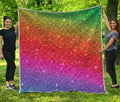 Rainbow (NOT Real) Glitter Artwork Print Quilt