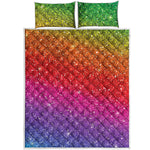 Rainbow Glitter Artwork Print (NOT Real Glitter) Quilt Bed Set