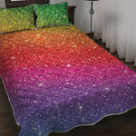 Rainbow Glitter Artwork Print (NOT Real Glitter) Quilt Bed Set