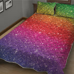Rainbow Glitter Artwork Print (NOT Real Glitter) Quilt Bed Set