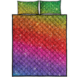 Rainbow Glitter Artwork Print (NOT Real Glitter) Quilt Bed Set