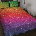 Rainbow Glitter Artwork Print (NOT Real Glitter) Quilt Bed Set