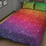 Rainbow Glitter Artwork Print (NOT Real Glitter) Quilt Bed Set