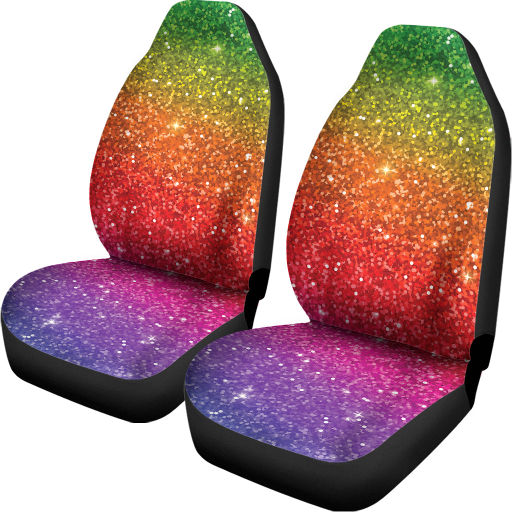 Rainbow Glitter Artwork Print (NOT Real Glitter) Universal Fit Car Seat Covers