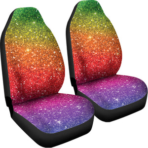 Rainbow Glitter Artwork Print (NOT Real Glitter) Universal Fit Car Seat Covers