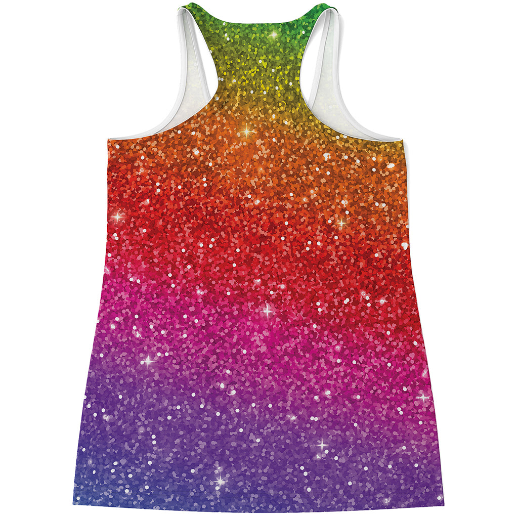 Rainbow Glitter Artwork Print (NOT Real Glitter) Women's Racerback Tank Top