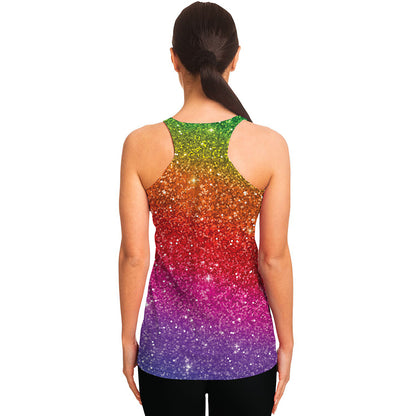Rainbow Glitter Artwork Print (NOT Real Glitter) Women's Racerback Tank Top