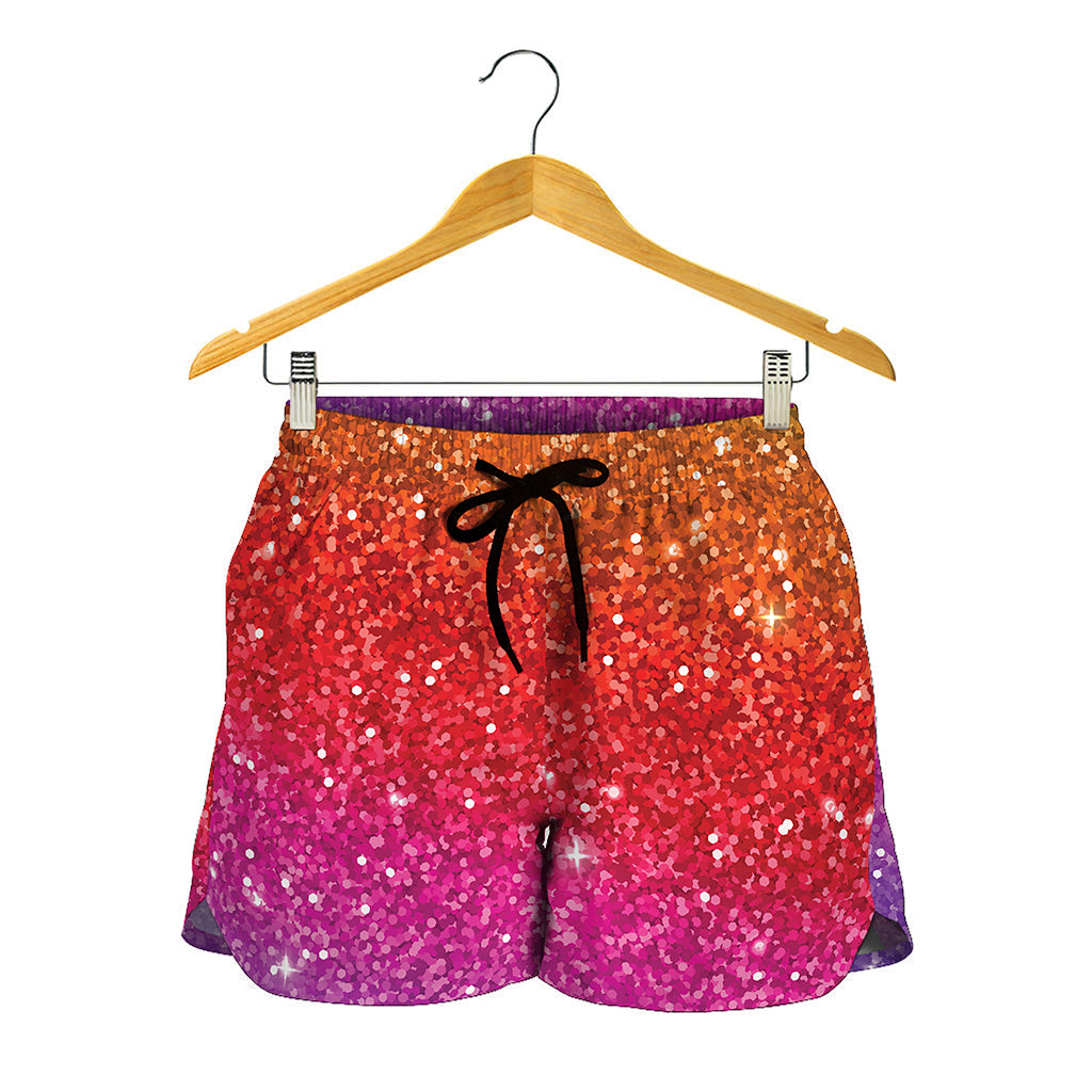 Rainbow Glitter Artwork Print (NOT Real Glitter) Women's Shorts