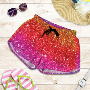 Rainbow Glitter Artwork Print (NOT Real Glitter) Women's Shorts