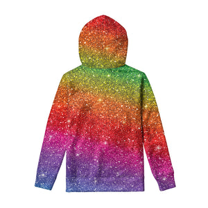 Rainbow Glitter Artwork Print Pullover Hoodie
