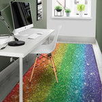 Rainbow Glitter Print Area Rug