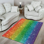 Rainbow Glitter Print Area Rug