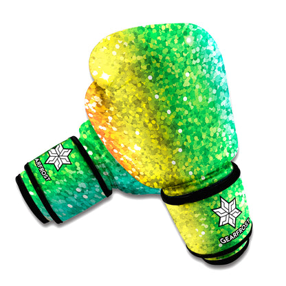 Rainbow Glitter Print Boxing Gloves