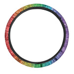 Rainbow Glitter Print Car Steering Wheel Cover