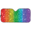 Rainbow Glitter Print Car Sun Shade