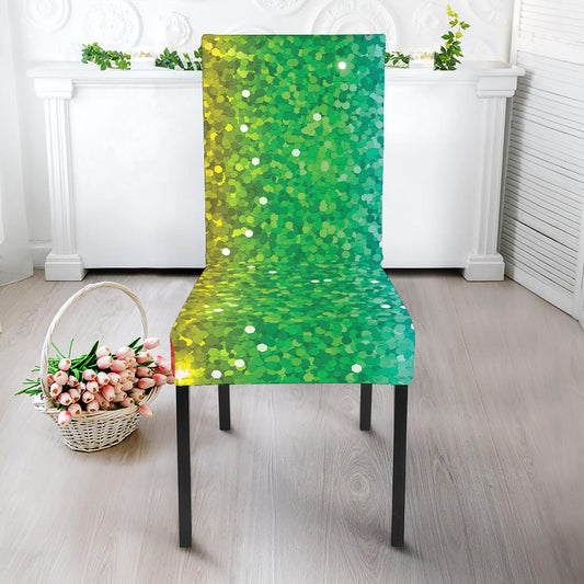 Rainbow Glitter Print Dining Chair Slipcover