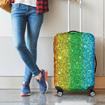 Rainbow Glitter Print Luggage Cover