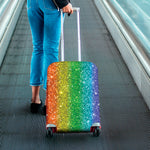 Rainbow Glitter Print Luggage Cover