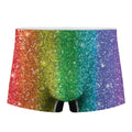 Rainbow (NOT Real) Glitter Print Men's Boxer Briefs