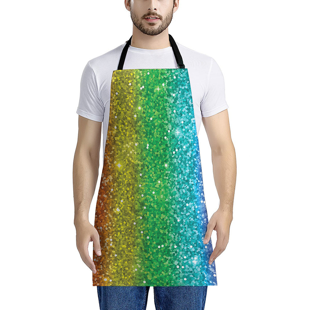 Rainbow Glitter Print (NOT Real Glitter) Apron