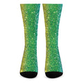 Rainbow (NOT Real) Glitter Print Crew Socks