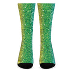 Rainbow Glitter Print (NOT Real Glitter) Crew Socks