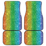 Rainbow Glitter Print (NOT Real Glitter) Front and Back Car Floor Mats