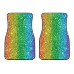 Rainbow Glitter Print (NOT Real Glitter) Front Car Floor Mats