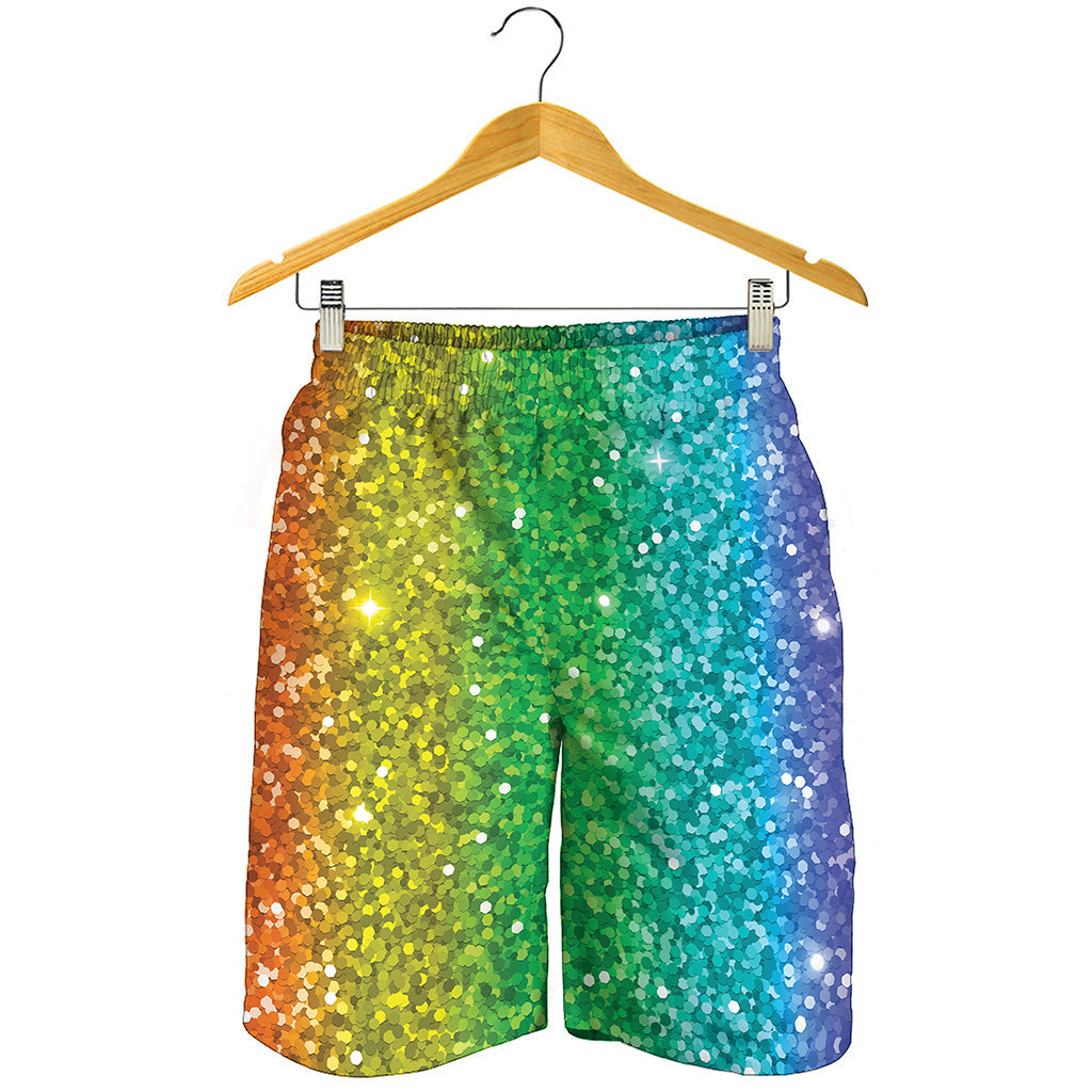 Rainbow Glitter Print (NOT Real Glitter) Men's Shorts