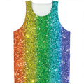 Rainbow (NOT Real) Glitter Print Men's Tank Top