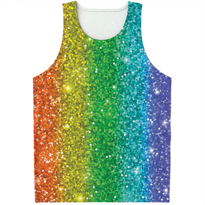 Rainbow Glitter Print (NOT Real Glitter) Men's Tank Top
