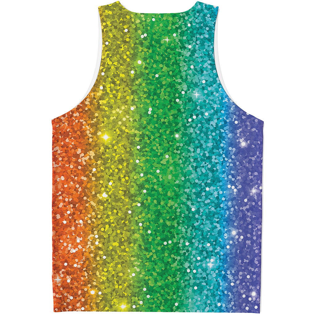 Rainbow Glitter Print (NOT Real Glitter) Men's Tank Top