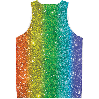 Rainbow Glitter Print (NOT Real Glitter) Men's Tank Top