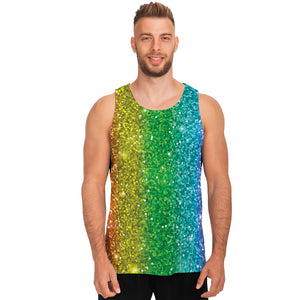 Rainbow Glitter Print (NOT Real Glitter) Men's Tank Top