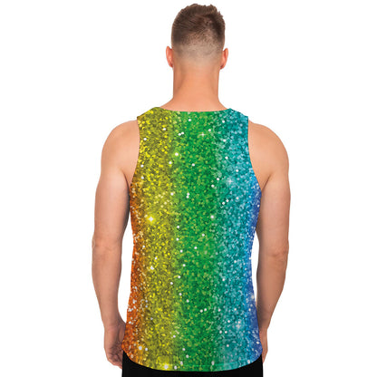 Rainbow Glitter Print (NOT Real Glitter) Men's Tank Top