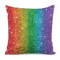 Rainbow (NOT Real) Glitter Print Pillow Cover