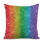 Rainbow Glitter Print (NOT Real Glitter) Pillow Cover