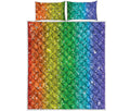 Rainbow Glitter Print (NOT Real Glitter) Quilt Bed Set