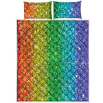 Rainbow Glitter Print (NOT Real Glitter) Quilt Bed Set